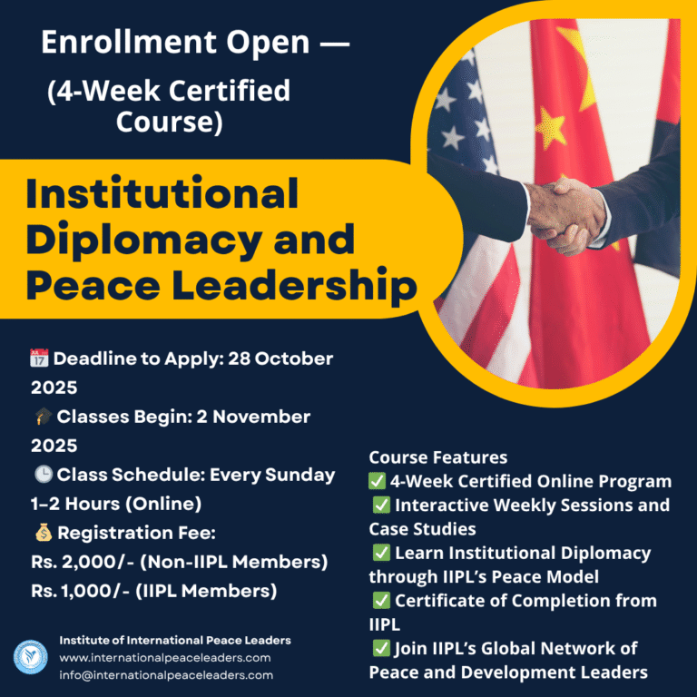 Institutional Diplomacy and Peace Leadership Course